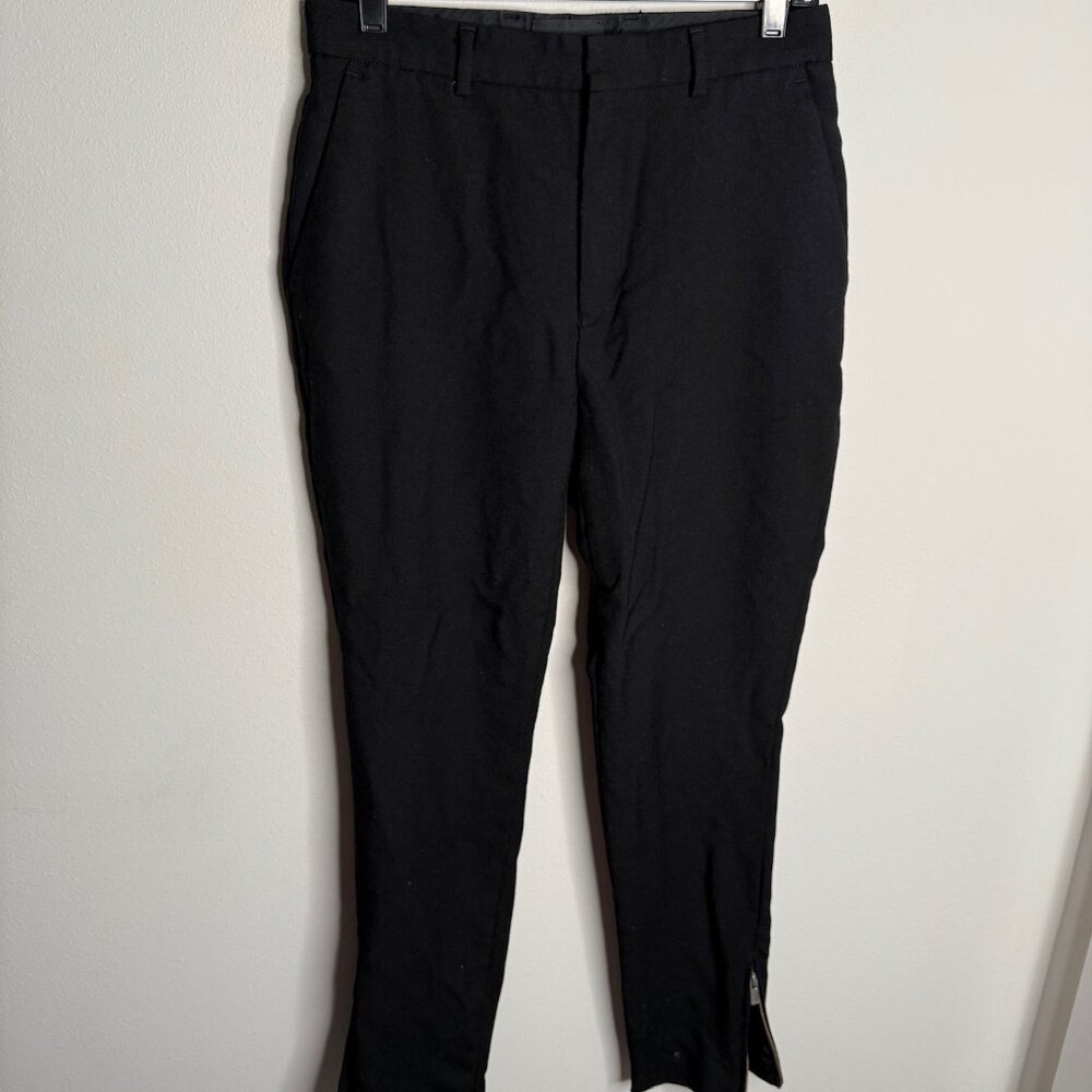 The Kooples Black 100% Wool Straight Leg Zip Up Ankle Pants Mens 46